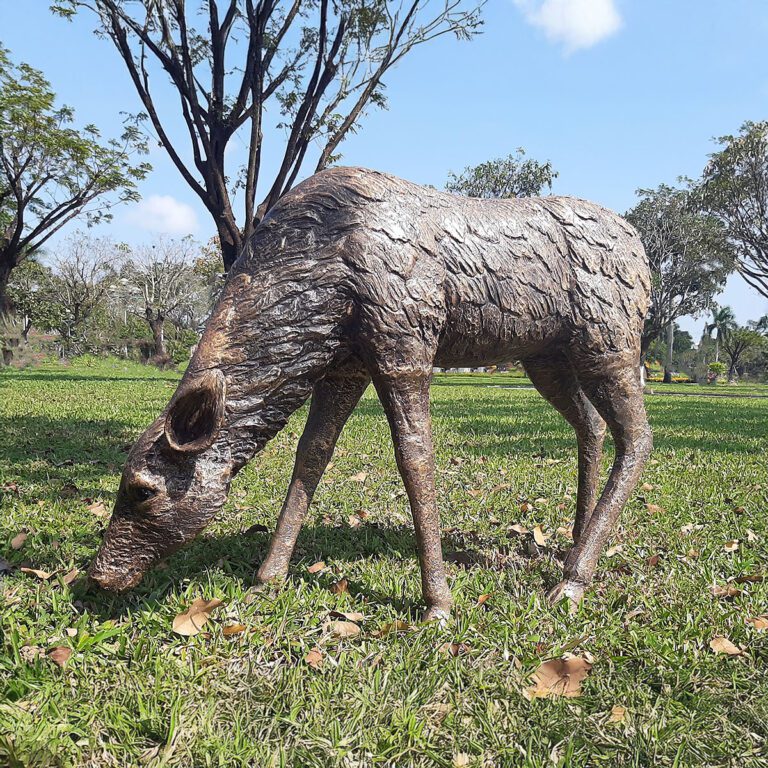 5060235339387 1 Enigma Marble Resin Standing Doe Xl Bronze Garden Statue.jpg